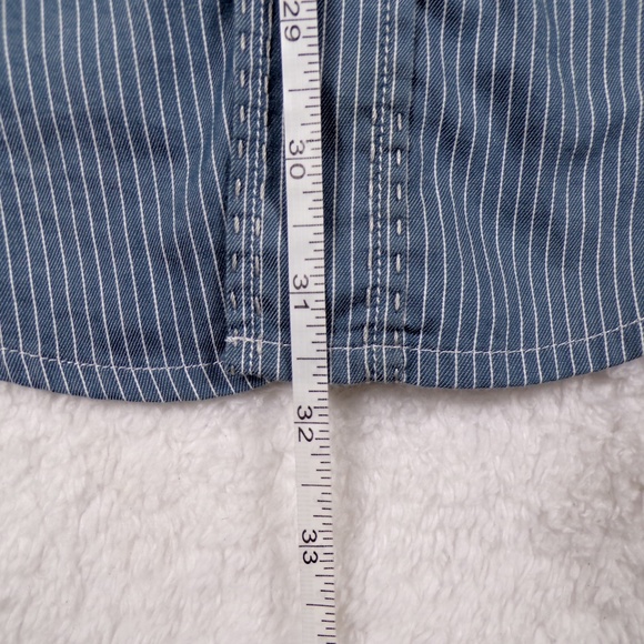 Boss Orange HUGO BOSS Men's long Sleeved striped dress shirt Size M Dark Blue - Picture 8 of 12